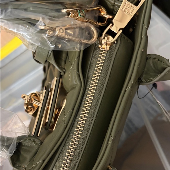 Olive Quilted Vegan Leather Handbag - Picture 10 of 15